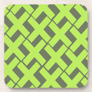 Lime Green and Grey Xs Coaster