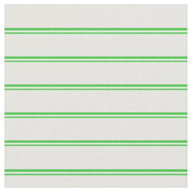 Lime Green and Mint Cream Lines Fabric (Close Up)