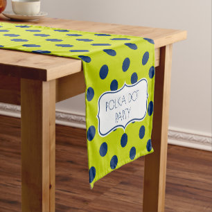 Lime Green and Navy Blue Personalised Short Table Runner