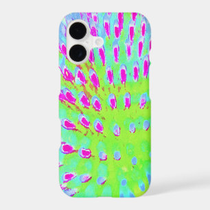 Lime Green and Purple Abstract Cone Flower