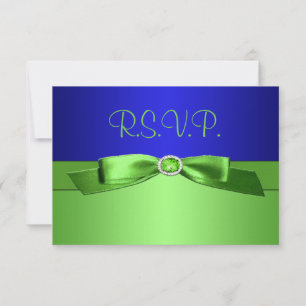 Lime Green and Royal Blue Reply Card