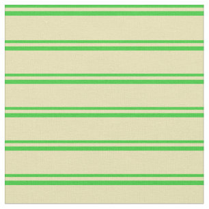Lime Green and Tan Coloured Stripes Pattern Fabric