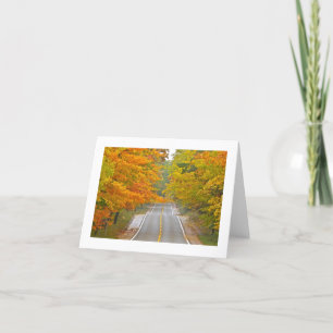 LIME-GREEN AND TANGERINE COLORED TREES CARD