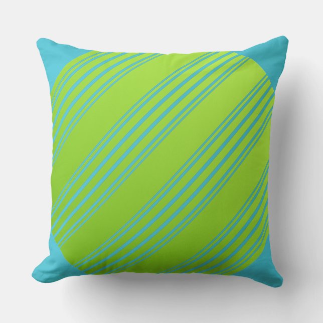 Lime Green And Turquoise Cushion (Front)
