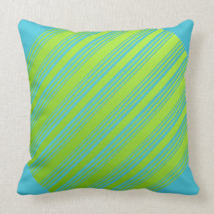 Lime Green And Turquoise Cushion