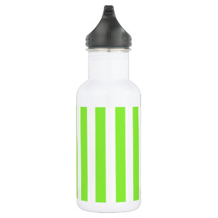 Lime green and white candy stripes 532 ml water bottle