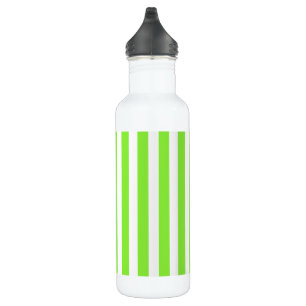 Lime green and white candy stripes 710 ml water bottle