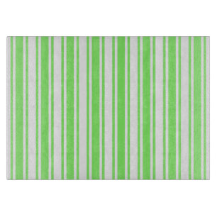 Lime green and white candy stripes cutting board