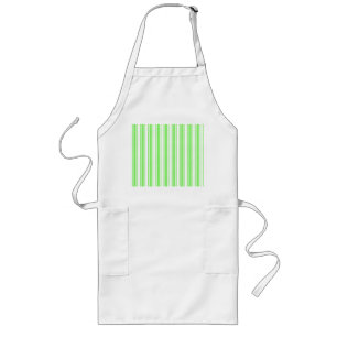 Lime green and white candy stripes long apron