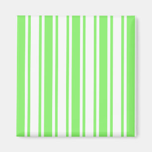 Lime green and white candy stripes magnet