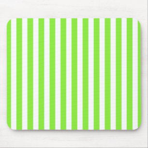 Lime green and white candy stripes mouse pad