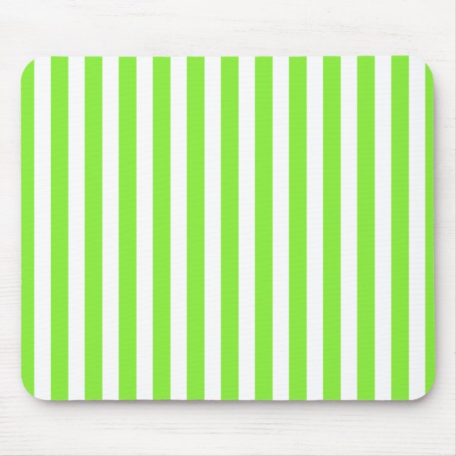 Lime green and white candy stripes mouse pad (Front)