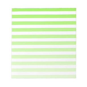Lime green and white candy stripes notepad