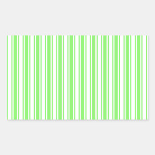Lime green and white candy stripes rectangular sticker