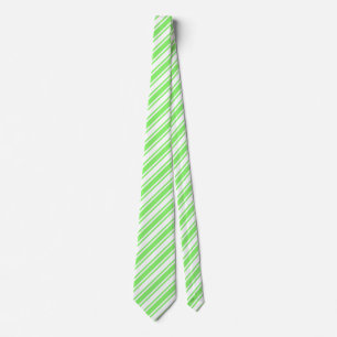 Lime green and white candy stripes tie