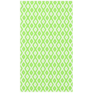 Lime green and white diamond pattern tablecloth