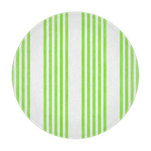 Lime green and white five stripes pattern cutting board