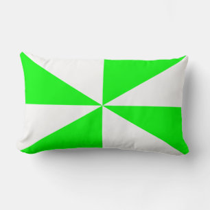 Lime Green and White Pinwheel Lumbar Cushion