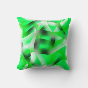 Lime green and white ripples, with shadow? cushion