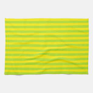 Lime Green and Yellow Stripes Tea Towel