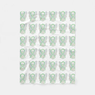Lime Green Angel Awareness Ribbon Soft Blankets