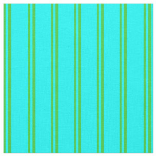 Lime Green & Aqua Lines/Stripes Pattern Fabric