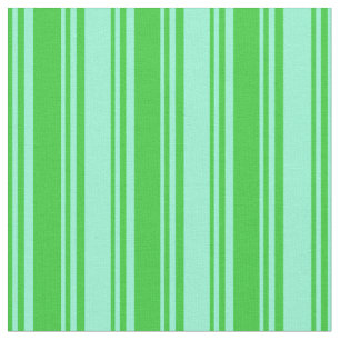 Lime Green & Aquamarine Coloured Lined Pattern Fabric