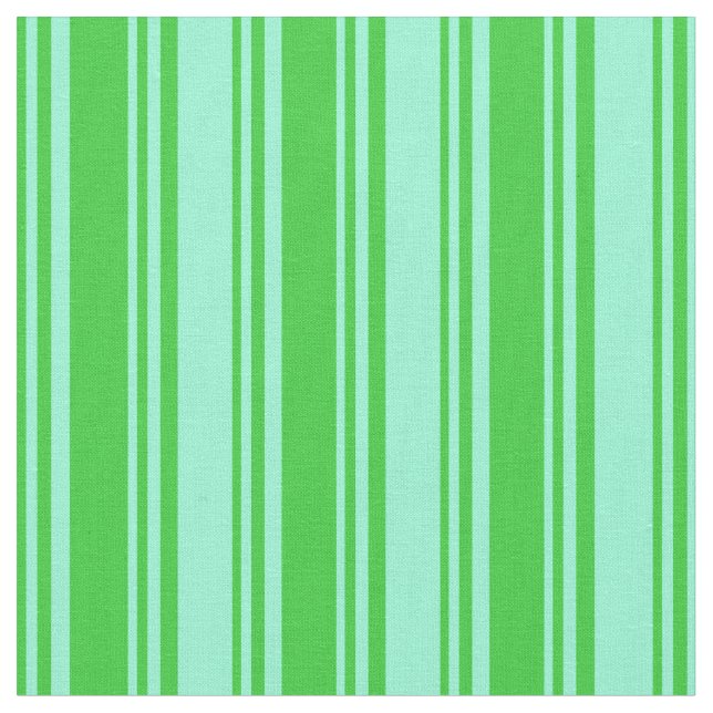 Lime Green & Aquamarine Coloured Lined Pattern Fabric (Close Up)