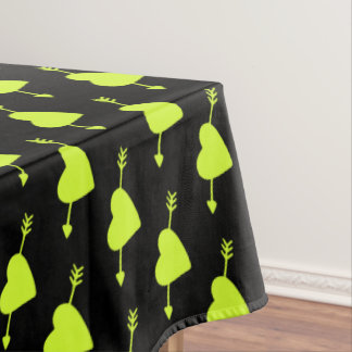 Lime Green Arrow Heart Tablecloth