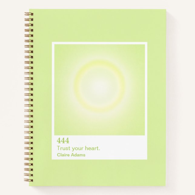 Lime Green Aura Swatch Angel Number Notebook (Front)
