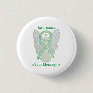 Lime Green Awareness Ribbon Angel Custom Pin