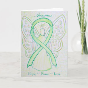 Lime Green Awareness Ribbon Angel Greeting Card