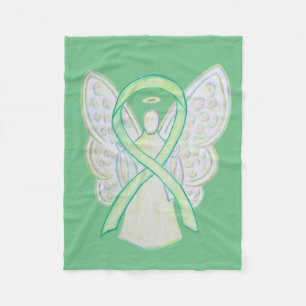 Lime Green Awareness Ribbon Angel Soft Blanket