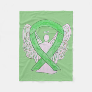 Lime Green Awareness Ribbon Angel Soft Blanket