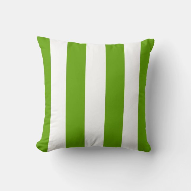 Lime Green Awning Stripe Cushion (Front)