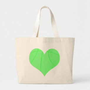 Lime Green Basketball Large Tote Bag