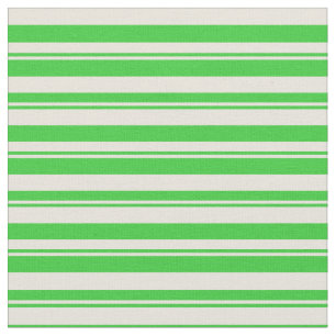 Lime Green & Beige Stripes Pattern Fabric