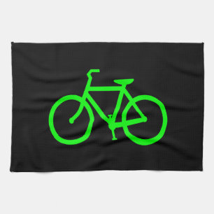Lime Green Bike Tea Towel