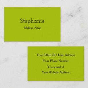 Lime Green Black Custom Colour Makeup Artist Salon Business Card