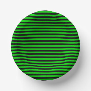 Lime Green Black Stripes Seamless Pattern Paper Plate