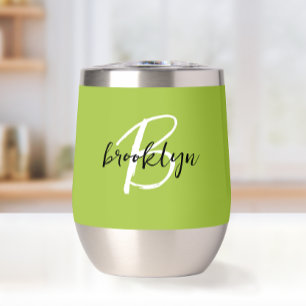 Lime Green Black White Monogram