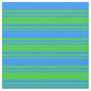 Lime Green & Blue Coloured Lines Fabric