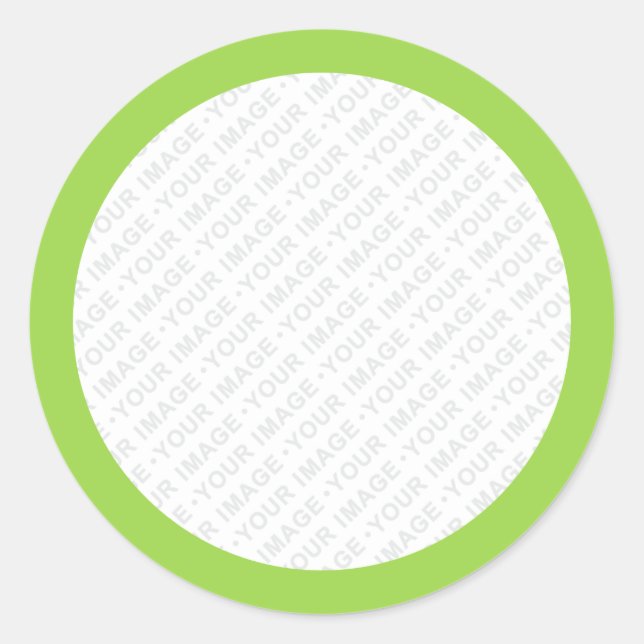 Lime green border custom image round stickers (Front)