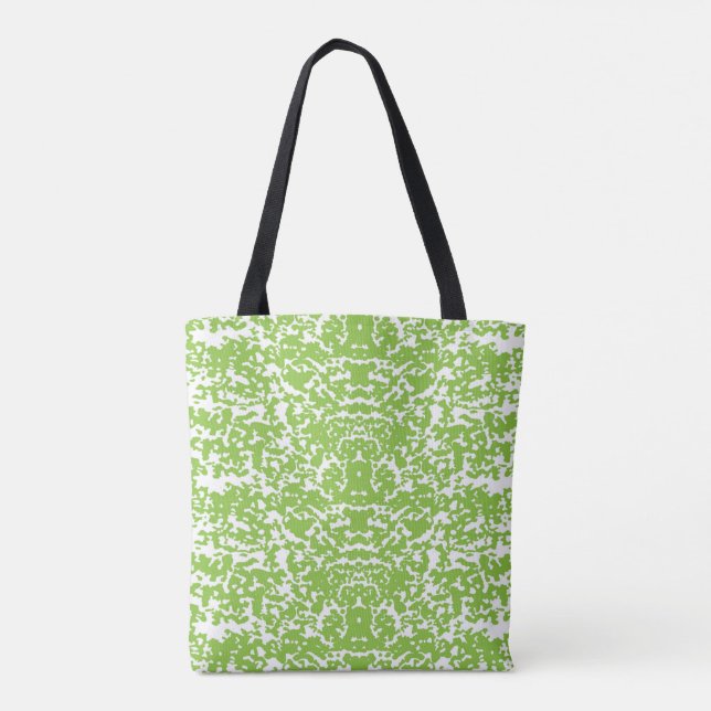 Lime Green Botanical Luxury Tote Bag (Back)