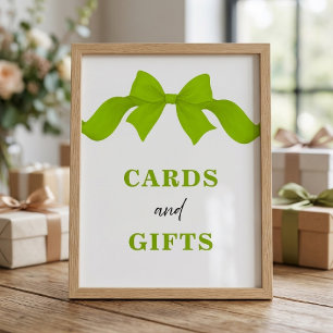 Lime Green Bow Cards and Gifts Bridal Shower Sign
