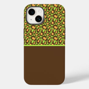 Lime Green & Brown Cheetah Print Phone Case