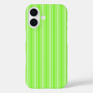Lime green candy stripes iPhone 16 case