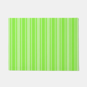 Lime green candy stripes doormat