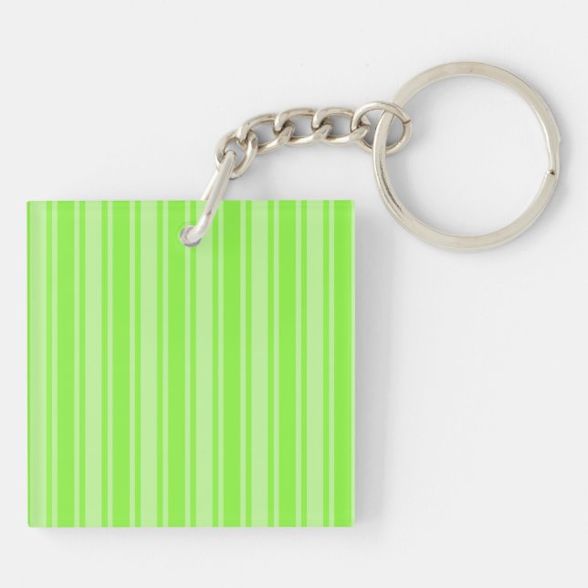 Lime green candy stripes key ring (Back)
