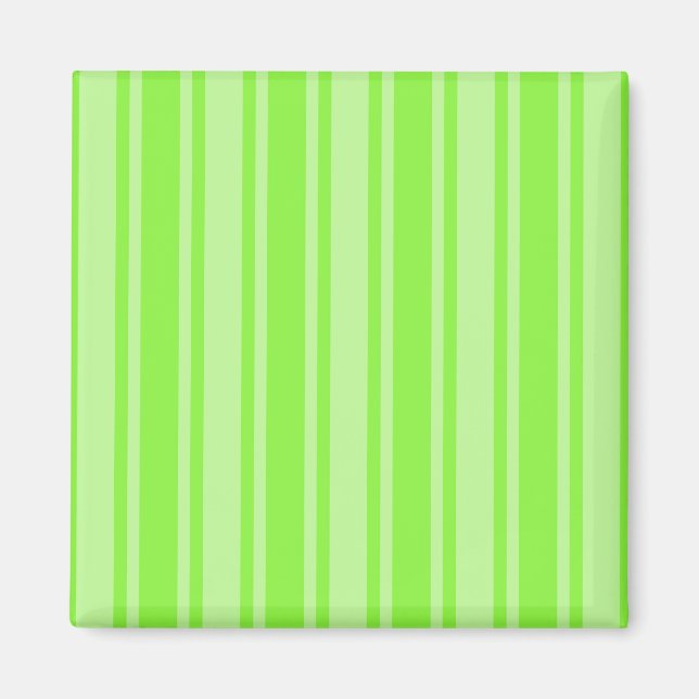 Lime green candy stripes magnet (Front)